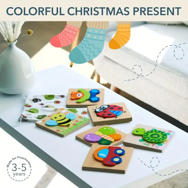 6pcs Wooden Animal Puzzles